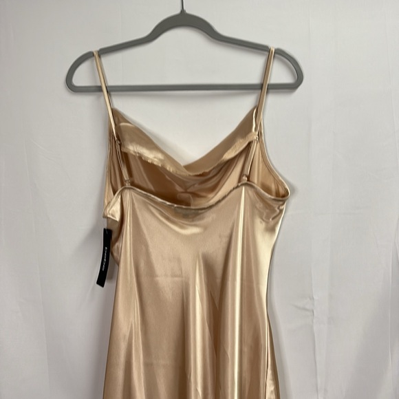 BEBE Satin Cowl Neck Midi Slip Dress Champagne Size XL NWT - Picture 6 of 8